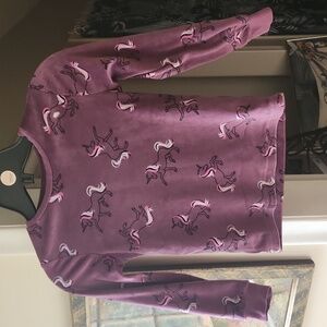 P17  Velvety Unicorn top George Purple Long Sleeve Shirt